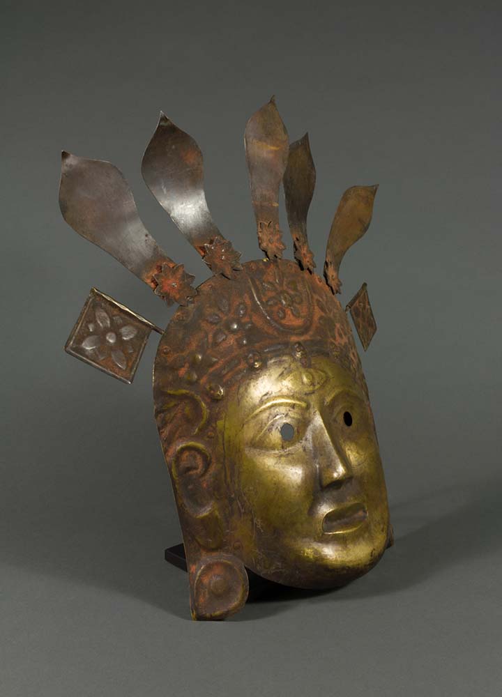Newar brass dance mask of Indrayani